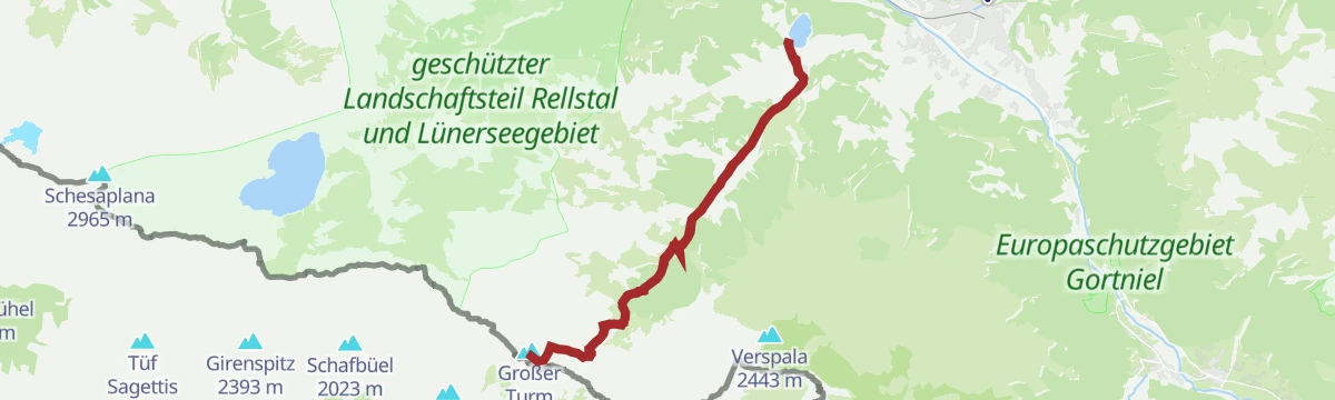 Route map: Bergtour auf die Drei Türme